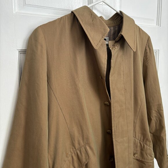 Issey Miyake Sport Jacket Vintage Chore Trench Khaki Brown Collared Coat Button - Picture 4 of 14